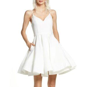 NWOT Ienna for Mac Duggal Fit & Flare Cocktail Dress Short A Line White Size 4